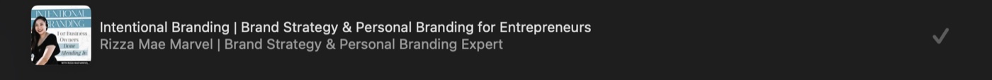 Intentional Branding on Apple Podcasts after the audit, with the new cover art, expanded title and author line